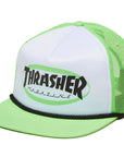 THRASHER ELLIPSE LOGO TRUCKER ROPE SNAPBACK GREEN