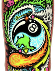 A skateboard deck featuring a highly detailed, colorful psychedelic graphic design with a yin-yang symbol, a shark, and stylized text on a white background.