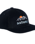 AUTUMN CORDUROY 5 PANEL MESH SNAPBACK HAT BLACK