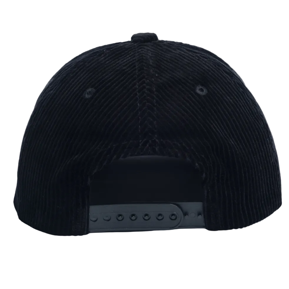 AUTUMN CORDUROY 5 PANEL MESH SNAPBACK HAT BLACK – The Drive