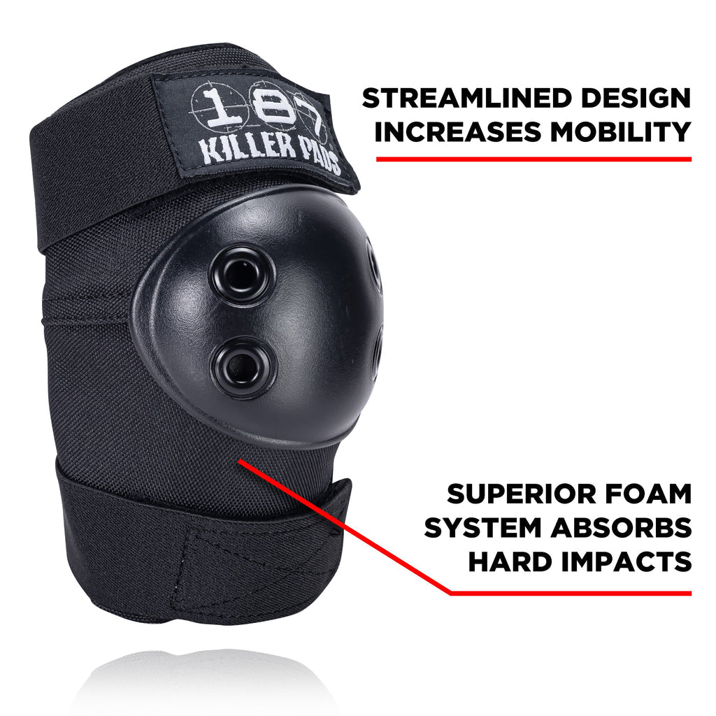 187 KILLER PADS - ADULT SIX PACK PAD SET BLACK - The Drive Skateshop