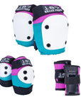 187 KILLER PADS - ADULT SIX PACK PAD SET PINK/TEAL - The Drive Skateshop