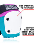 187 KILLER PADS - ADULT SIX PACK PAD SET PINK/TEAL - The Drive Skateshop