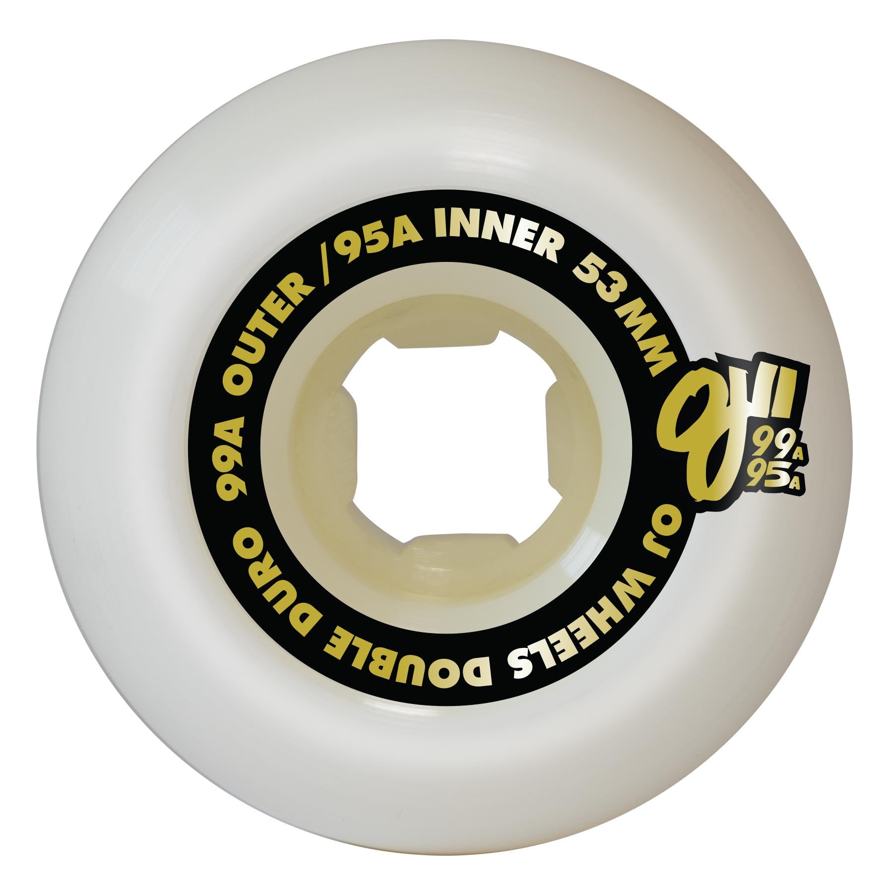 OJ WHEELS DOUBLE DURO GUM HARDLINE 99A/95A (53MM) - The Drive Skateboard Shop