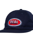 REAL OVAL EMB STRAPBACK NAVY/RED/WHITE - The Drive Skateboard Shop