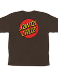 SANTA CRUZ CLASSIC DOT YOUTH T-SHIRT DARK CHOCOLATE