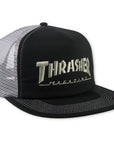 THRASHER LOGO EMBROIDERED MESH CAP BLACK/GREY - The Drive Skateshop