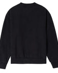 Black Brixton Baseline Crew Fleece sweater with a relaxed fit, showcasing the soft fabric and classic crew neckline.