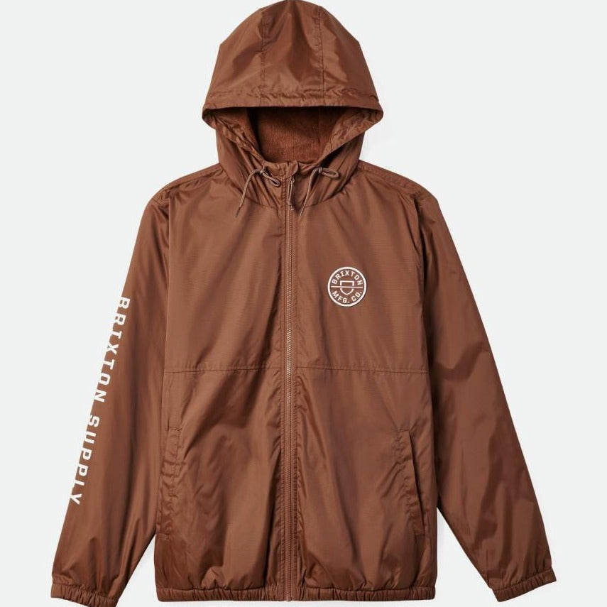 BRIXTON CLAXTON CREST LINED HOOD JACKET BISON - The Drive Skateshop