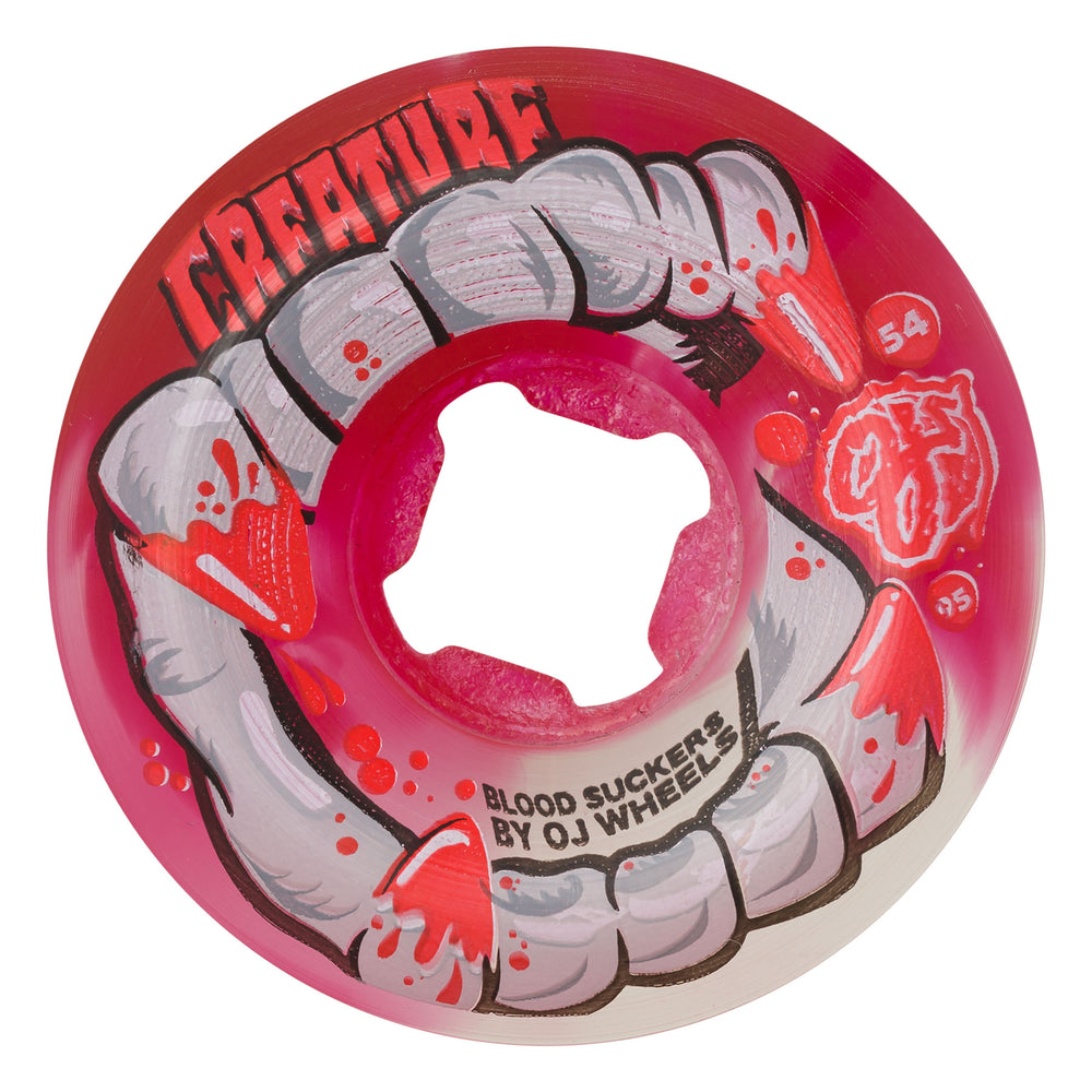 OJ WHEELS CURBSUCKERS RED/CLEAR SWIRL 95A (54MM/56MM)