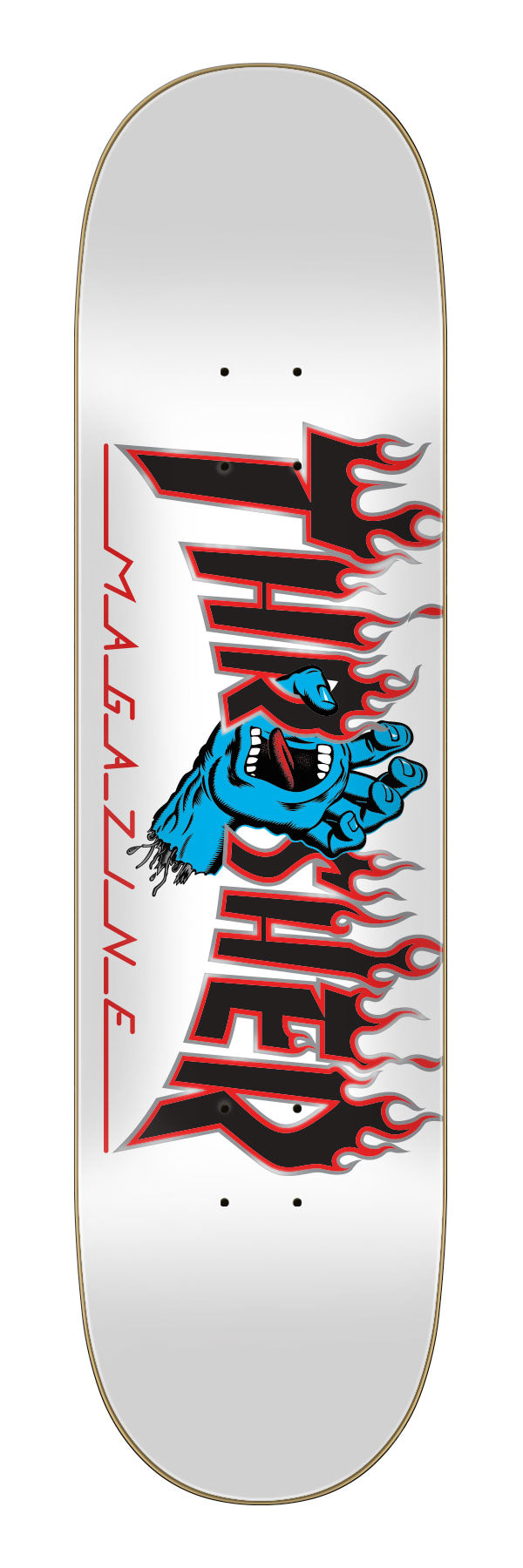 SANTA CRUZ X THRASHER DECK SCREAMING HAND FLAME LOGO (8