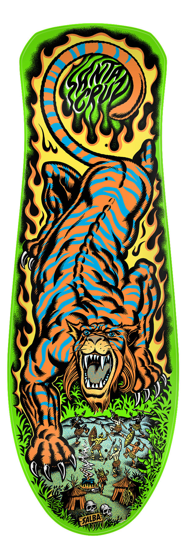 SANTA CRUZ REISSUE DECK SALBA TIGER GREEN DIP (10.3