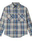 BRIXTON VINTAGE WASH FLANNEL BLUE/SOFT BLUE/ORANGE