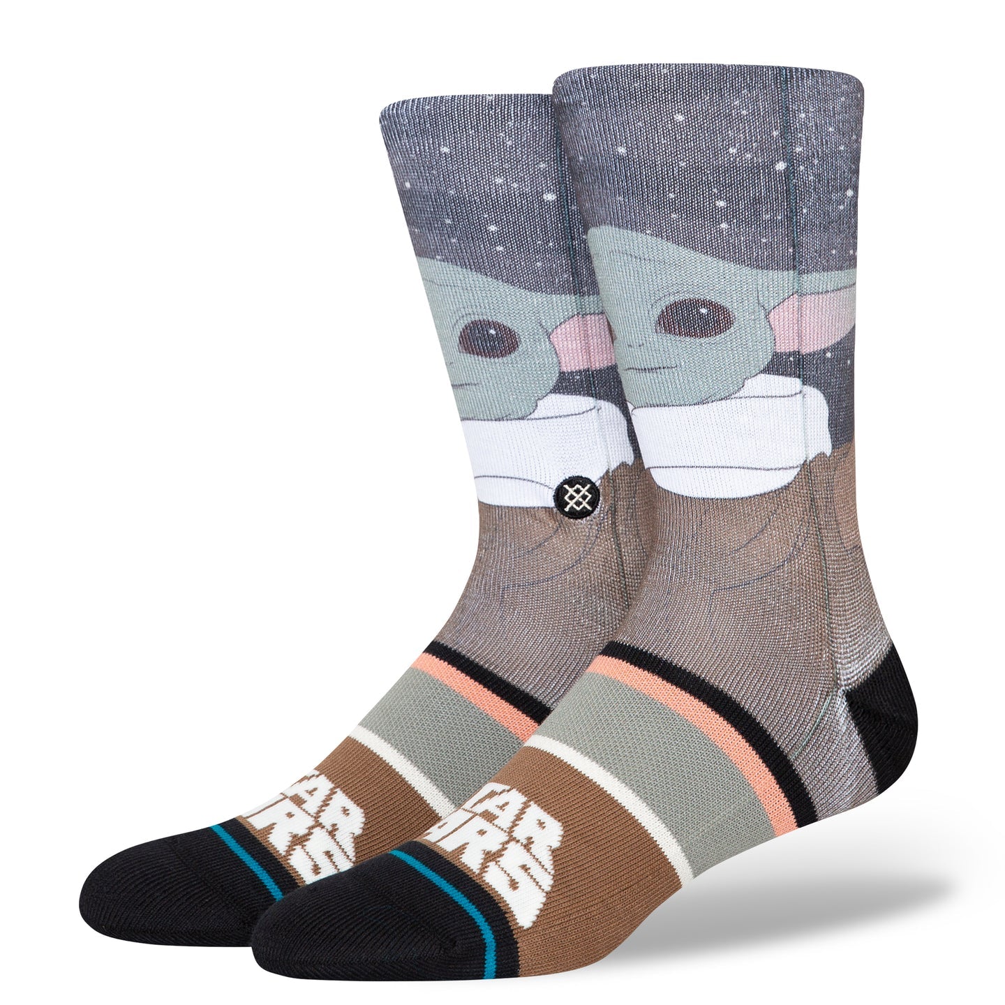 STANCE SOCKS STAR WARS GROGU BY JAZ - SPLATTER GREY - The Drive Skateshop