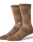 STANCE SOCKS DOWN AND OUT CREW BROWN