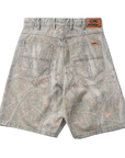 BUTTER BAGGY DENIM SHORTS FOREST CAMO
