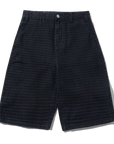 BUTTER BIG GRID DENIM SHORTS OVERDYED BLACK