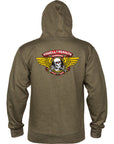 POWELL PERALTA SWEATER - WINGED RIPPER MID-WEIGHT HOOD ARMY HEATHER - The Drive Skateboard Shop