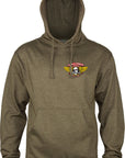 POWELL PERALTA SWEATER - WINGED RIPPER MID-WEIGHT HOOD ARMY HEATHER - The Drive Skateboard Shop