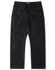 Black FORMER AG denim pants with classic fit and stitching detail, displayed on a plain background.