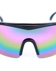HAPPY HOUR SUNGLASSES FIREBIRDS GLOSS BLACK RAINBOW MIRROR - POLARIZED