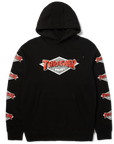 HUF X THRASHER LOGO PULLOVER HOODY BLACK