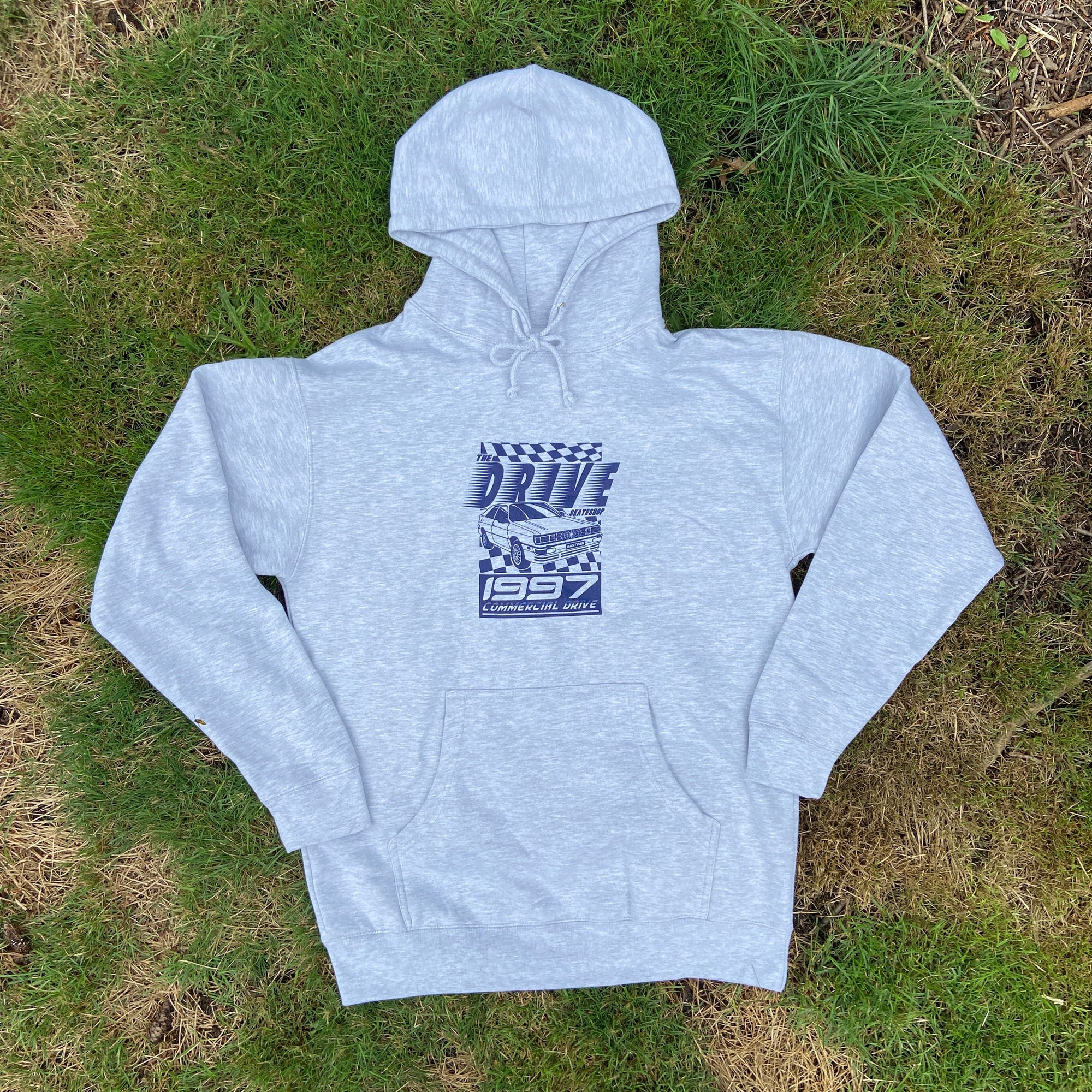 THE DRIVE SKATE SHOP QUATTRO HOOD HEATHER GREY/NAVY - The Drive Skateboard Shop