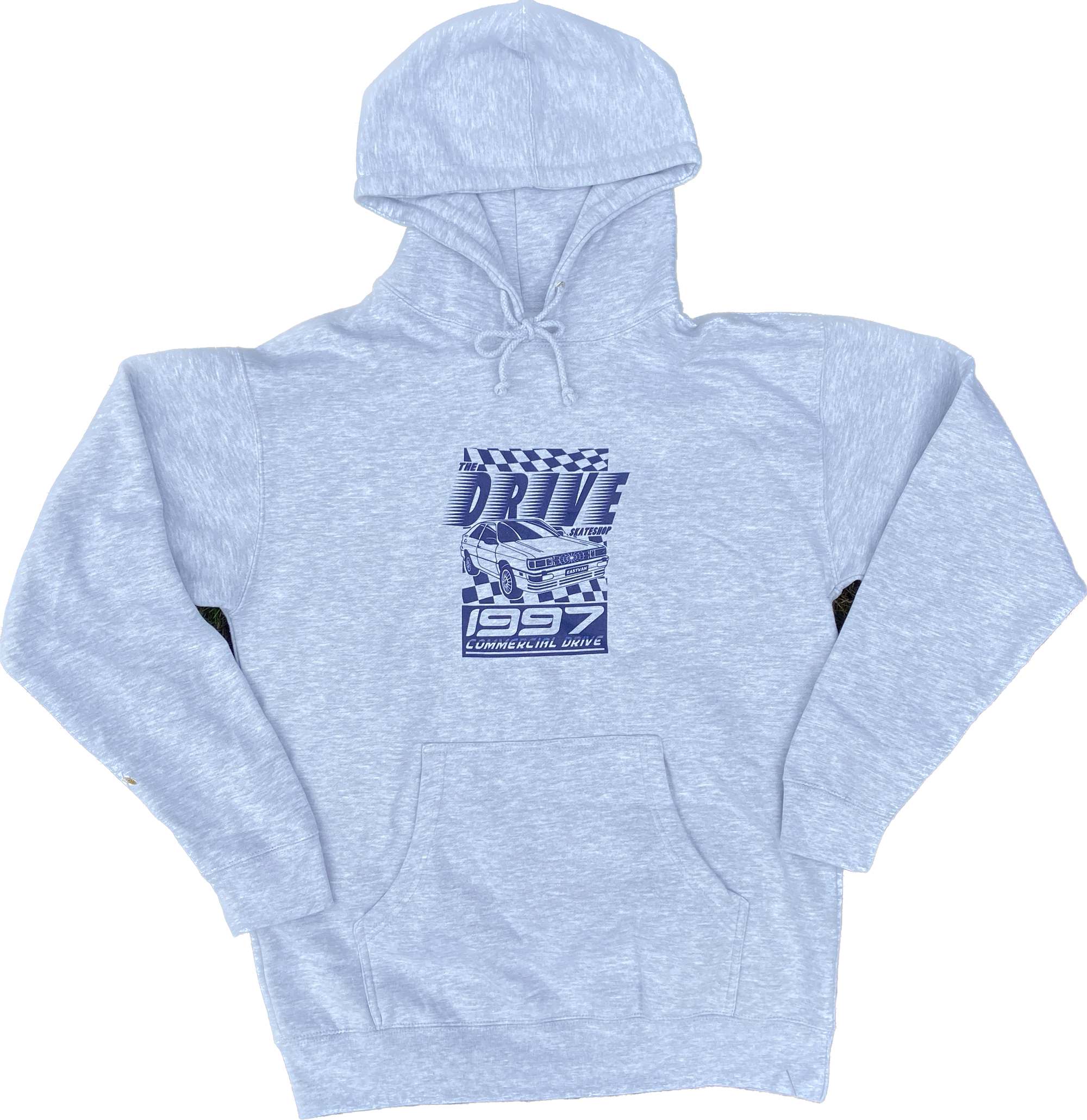 THE DRIVE SKATE SHOP QUATTRO HOOD HEATHER GREY/NAVY - The Drive Skateboard Shop