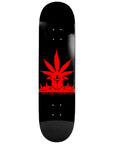 JACUZZI Weedstar EX7 skateboard deck in black and red with 8.5-inch width, featuring graphic design and branding details.