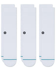 STANCE SOCKS - ICON 3-PACK WHITE - The Drive Skateboard Shop