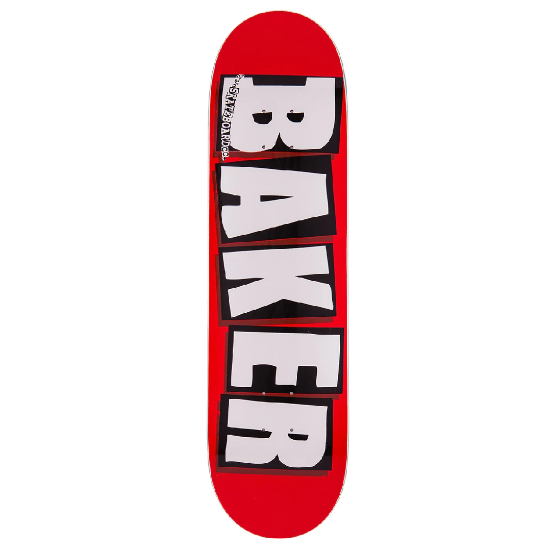 BAKER DECK - BRAND LOGO RED/WHITE (8"/8.125"/8.25"/8.5"/8.625") - The Drive Skateboard Shop