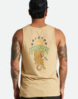 BRIXTON PALM JAGUAR TANK TOP OAT MILK - The Drive Skateshop