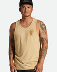 BRIXTON PALM JAGUAR TANK TOP OAT MILK - The Drive Skateshop