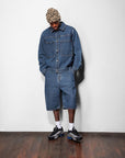 BUTTER BIG GRID DENIM SHORTS OVERDYED BLACK