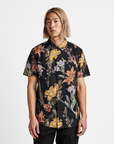 ROARK JOURNEY WOVEN T-SHIRT - BLACK FAR EAST FLORA - The Drive Skateshop