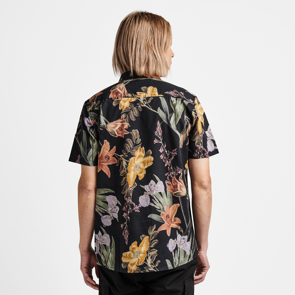 ROARK JOURNEY WOVEN T-SHIRT - BLACK FAR EAST FLORA - The Drive Skateshop