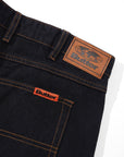 BUTTER relaxed denim jeans in washed black, shown in a relaxed-fit pants style