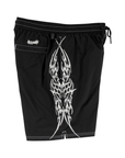 WELCOME HORDE CONTRAST STITCH NYLON SHORT BLACK