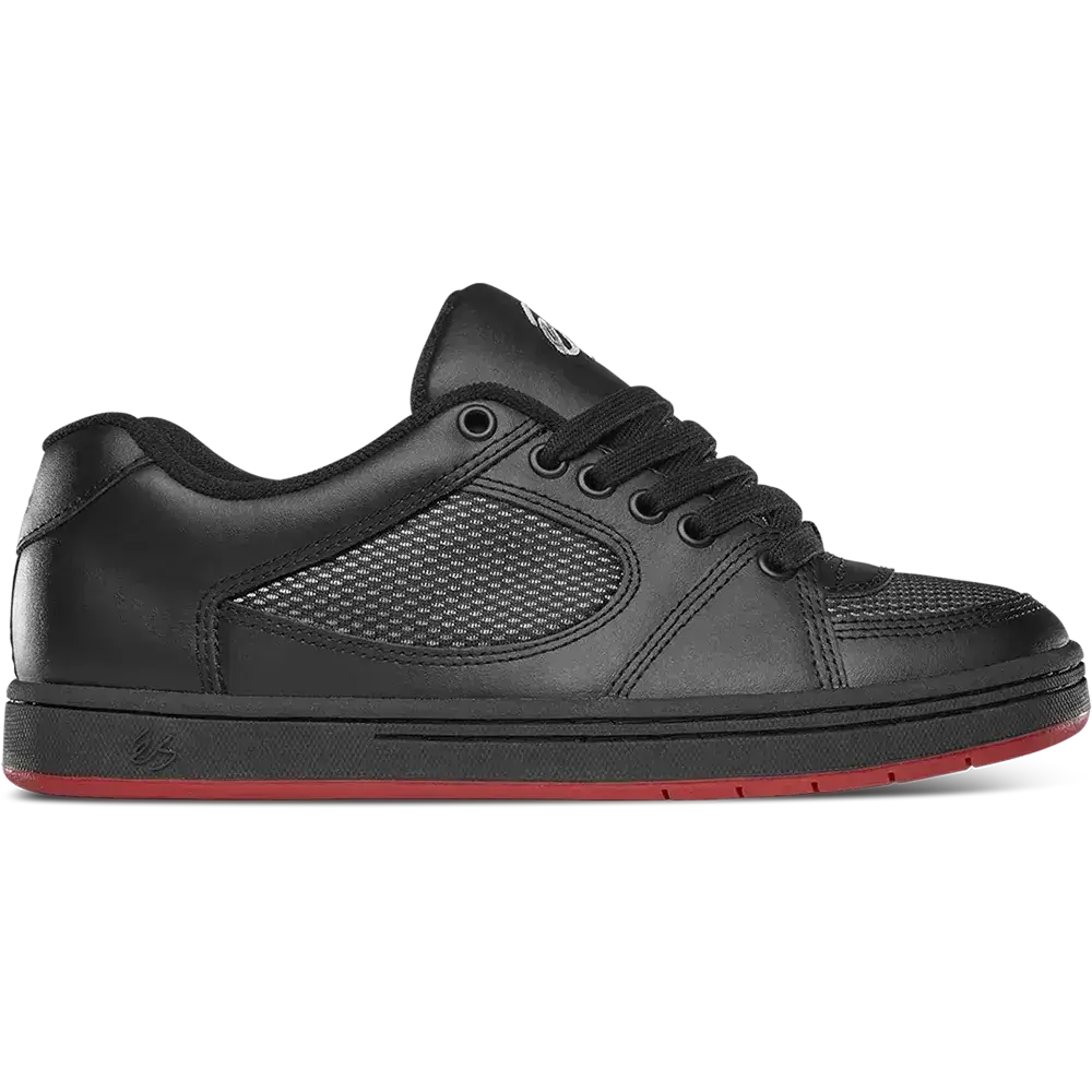 ES ACCEL BLACK/BLACK/RED – The Drive Skateboard Shop