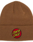 SANTA CRUZ BEANIE CLASSIC DOT BROWN SUGAR - The Drive Skateboard Shop