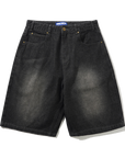 BUTTER BAGGY DENIM SHORTS SLUB BLACK