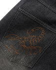 BUTTER BAGGY DENIM SHORTS SLUB BLACK