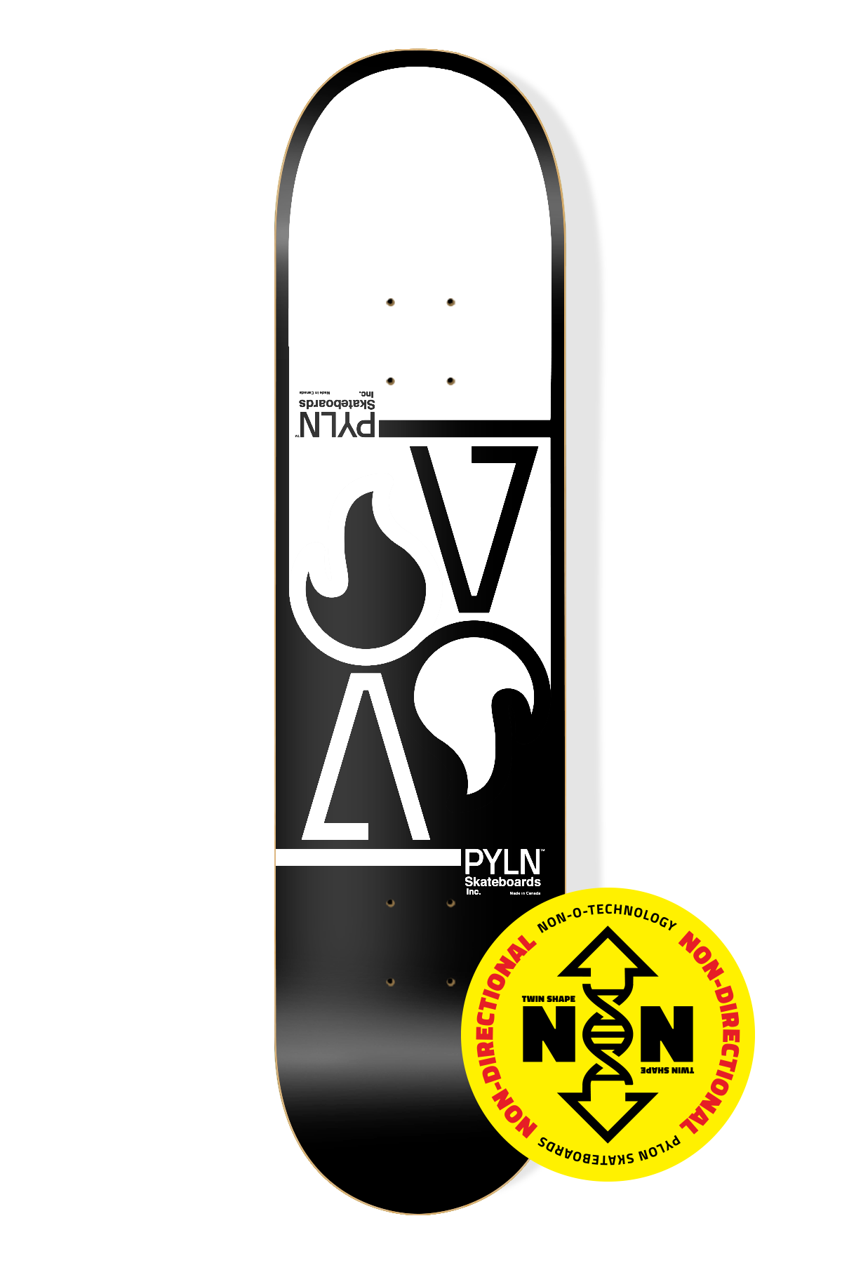 PYLON DECK TWIN FLAME BLACK/WHITE (8.5") - The Drive Skateshop