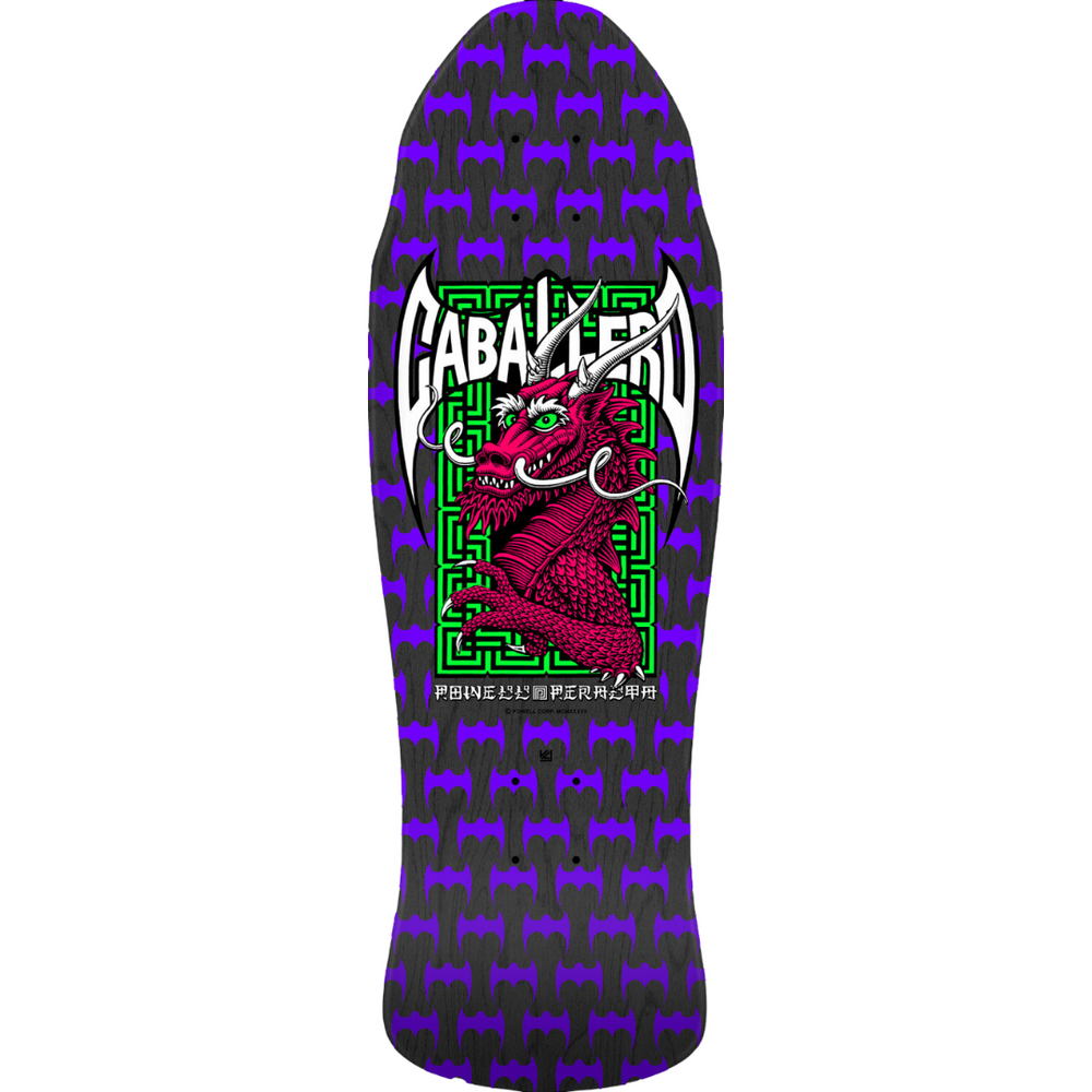 POWELL-PERALTA RETRO DECK - STEVE CABALLERO STREET CAB SPOON NOSE BLACK STAIN (9.625") - The Drive Skateshop