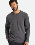 BRIXTON VINTAGE RESERVE LONGSLEEVE TEE BLACK SOL WASH