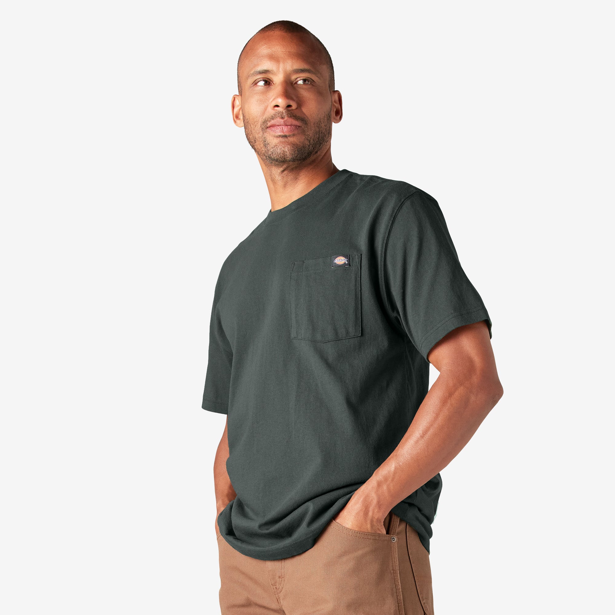 DICKIES S/S HEAVYWEIGHT POCKET TEE HUNTER GREEN