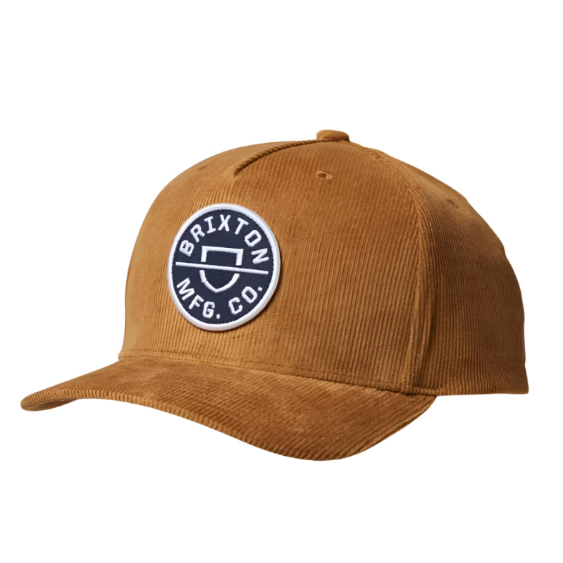 BRIXTON CREST C MP SNAPBACK GOLDEN BROWN CORD - The Drive Skateshop