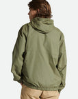 BRIXTON CLAXTON CREST LIGHT WEIGHT ZIP HOOD JACKET OLIVE SURPLUS - The Drive Skateshop
