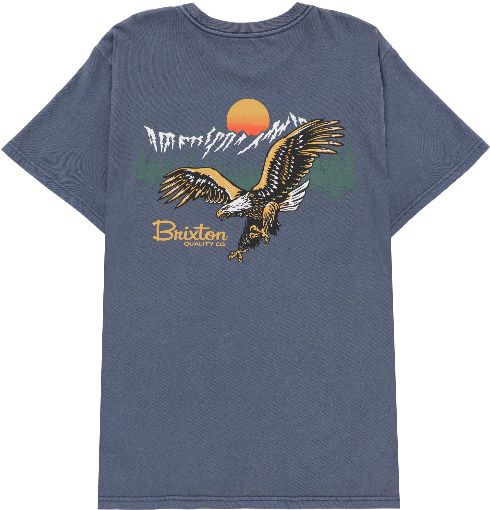 BRIXTON GLACIER TEE WASHED NAVY WORN WASH - The Drive Skateshop