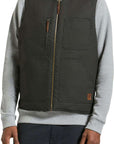 BRIXTON BUILDERS ABRAHAM REVERSIBLE VEST WASHED BLACK/RUST ORANGE - The Drive Skateboard Shop